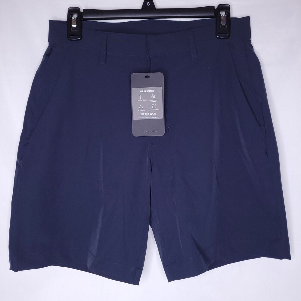 Fabletics The Only Shorts Mens 29 Navy Blue 4 Way Stretch NWT